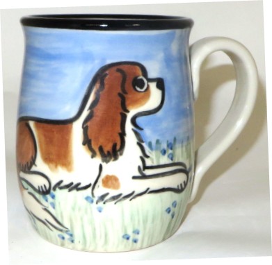 King Charles Spaniel Red & White -Deluxe Mug - Click Image to Close